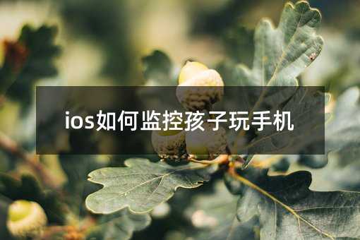 ios如何监控孩子玩手机