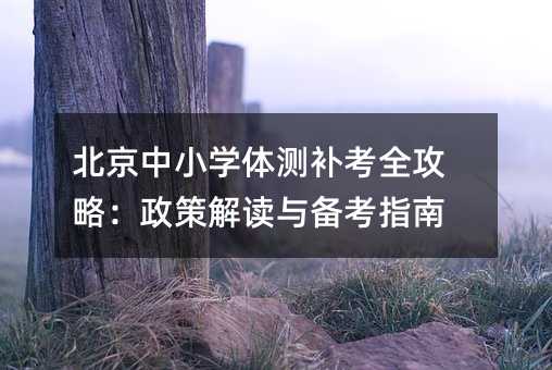 北京中小学体测补考全攻略:政策解读与备考指南
