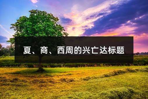 夏、商、西周的兴亡达标题