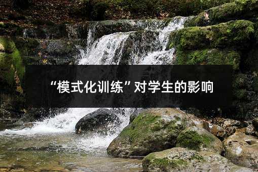 “模式化训练”对学生的影响