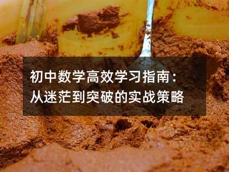 初中数学高效学习指南:从迷茫到突破的实战策略