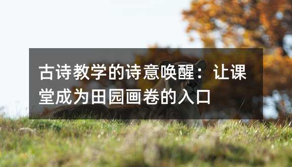 ��ʫ��ѧ��ʫ�⻽�ѣ��ÿ��ó�Ϊ��԰���������