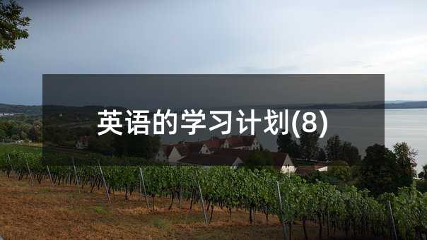 英语的学习计划(8)